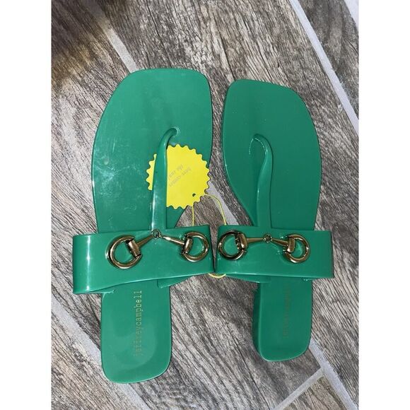 New Jeffrey Campbell A Lil Bit Sandals Jelly Thong ~ Green ~ Sz 9 NEW w tag - Picture 3 of 6